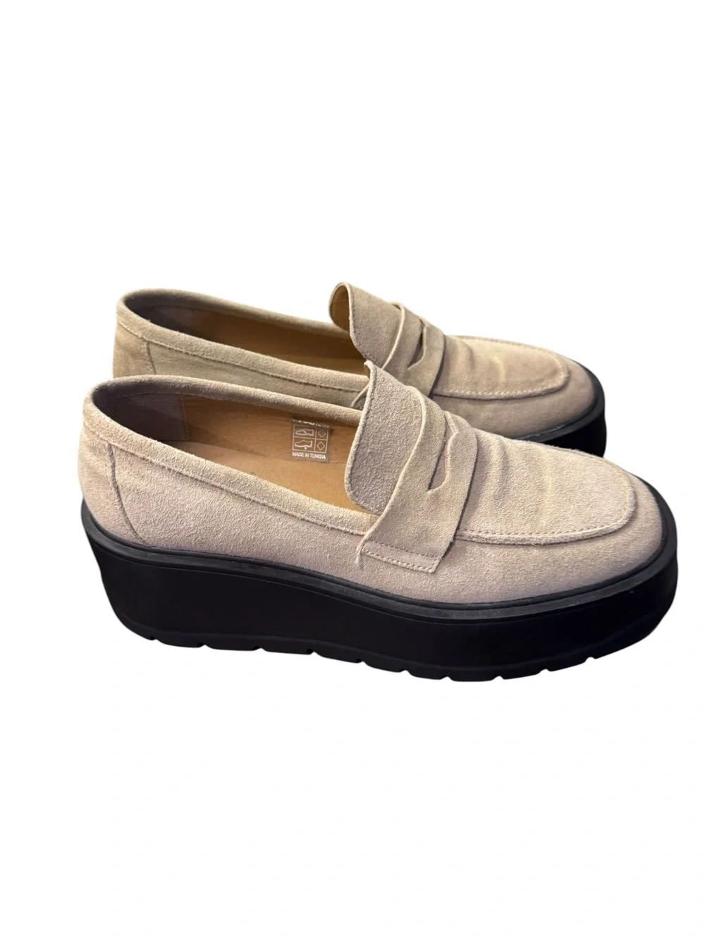 Free People Nico Platform Loafer in Cappuccino Suede Size 40